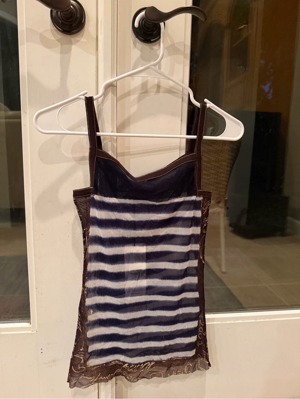 Jean Paul Gaultier mesh striped vintage Cami Top - Picture 3 of 3